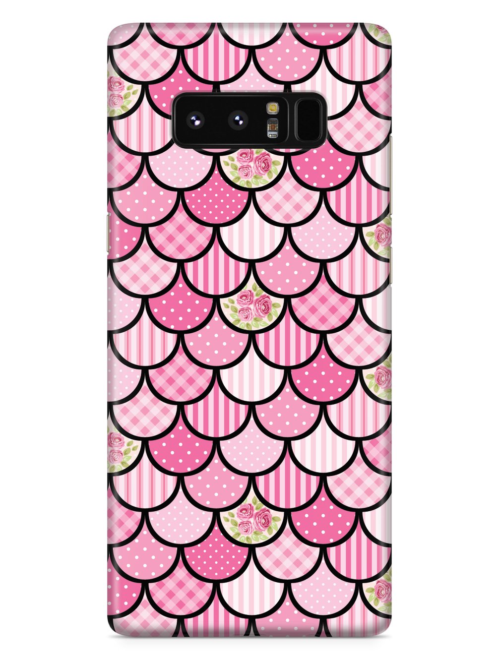 Mermaid Scales - Pink Patchwork - Black Case