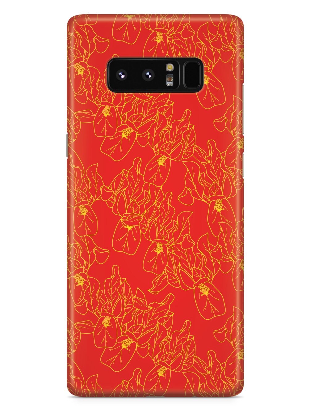 Yellow Flower Lineart Pattern - White Case