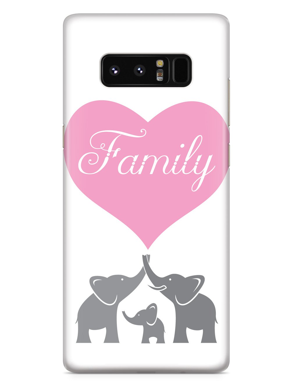 Elephant Family Heart - White Case