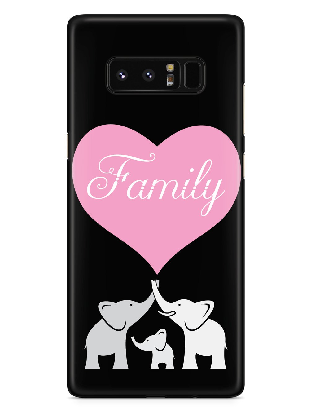 Elephant Family Heart - Black Case