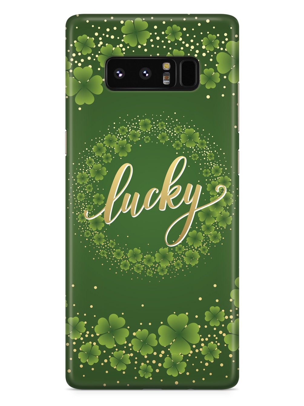 Lucky - Green and Gold Shamrocks - White Case