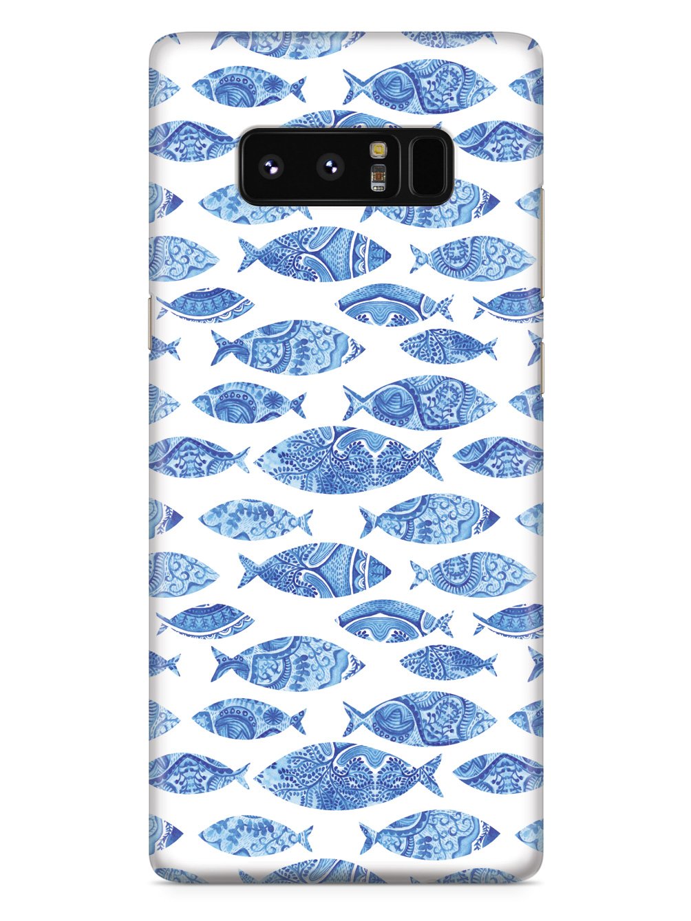 Ocean Blue Fish Fabric Pattern - White Case