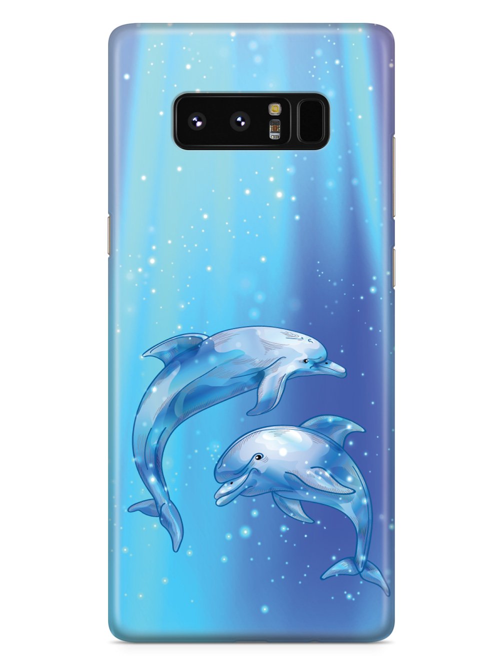 Aquamarine Dolphin Duo - White Case
