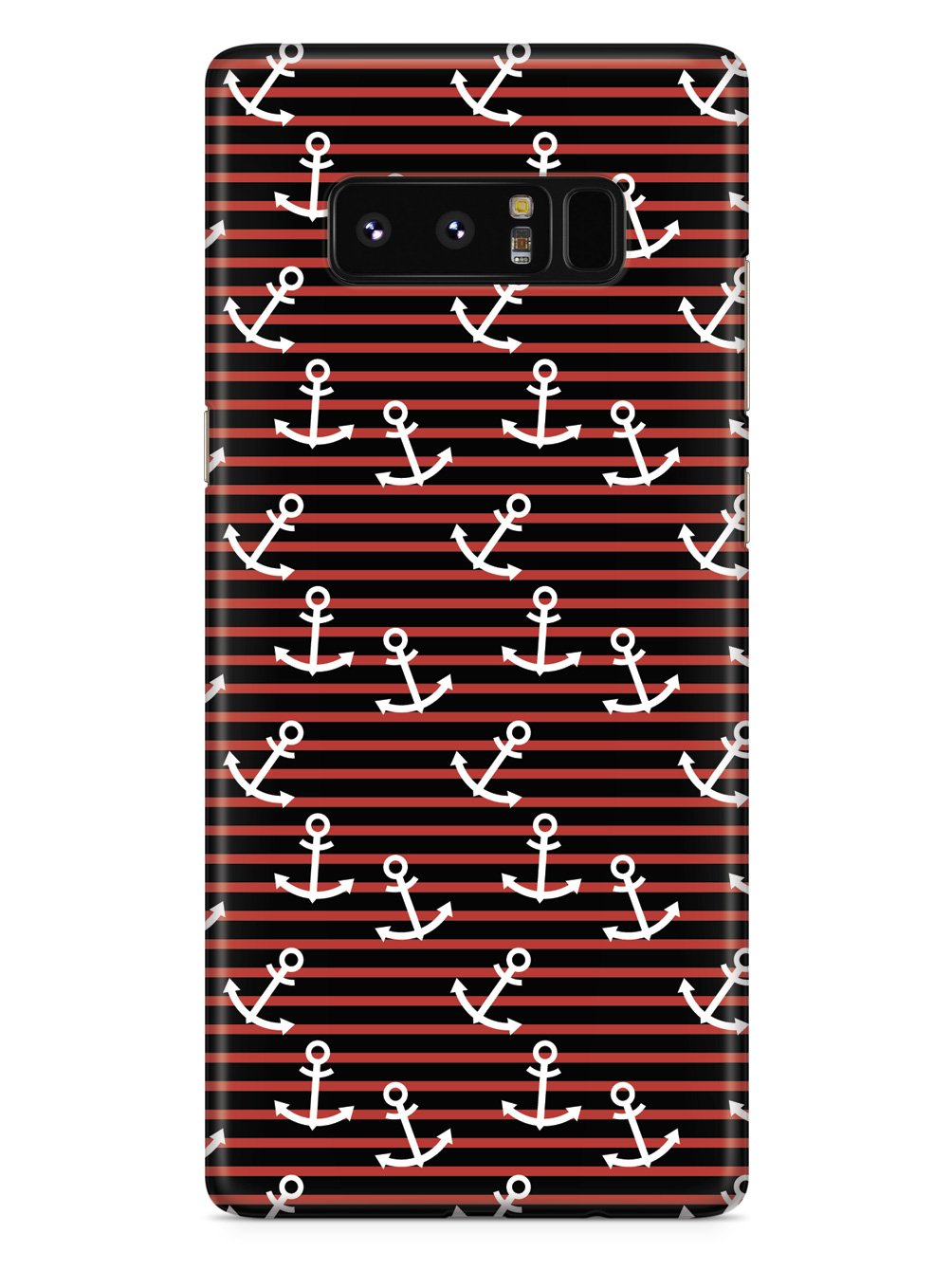 Anchor Horizontal Stripes Pattern - Black Case