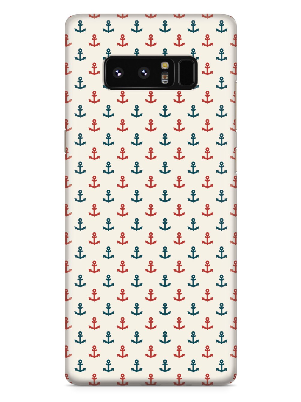 Anchor Pattern - Navy And Red - White Case