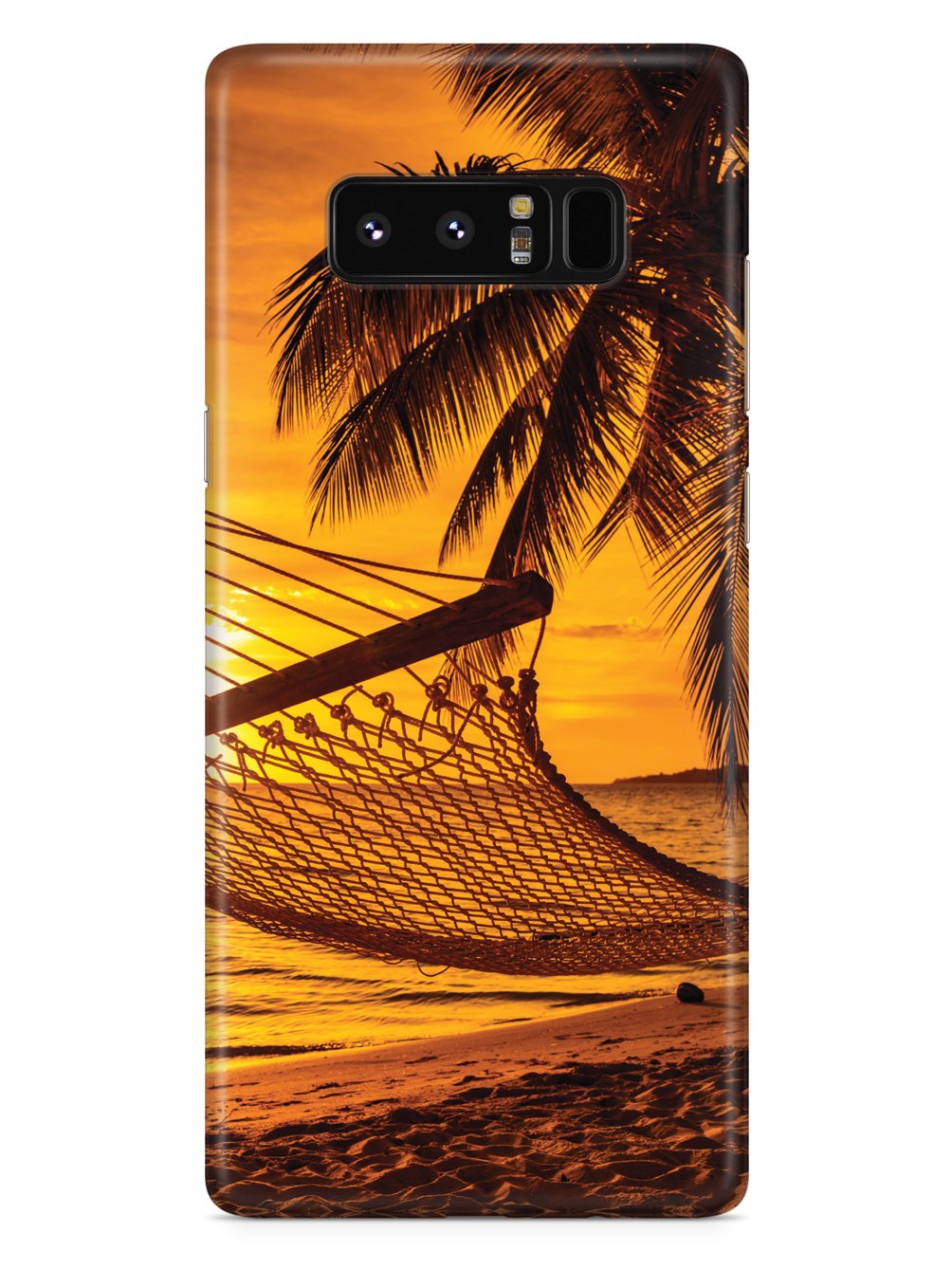 Hammock And Palm Trees - Beach Sunset - White Case