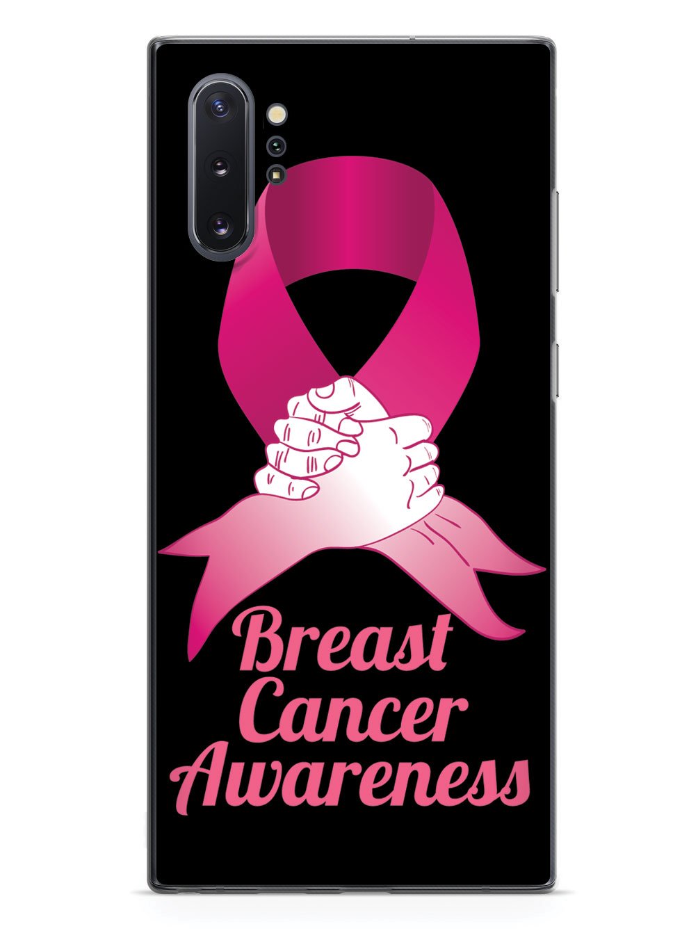 Pink Ribbon - Supporting Hand - Breast Cancer Awareness - Black Case