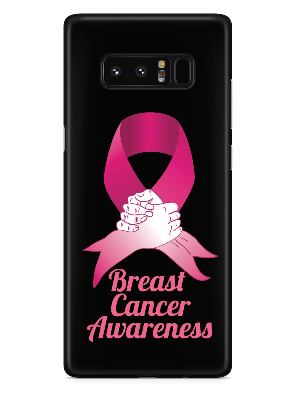 Pink Ribbon - Supporting Hand - Breast Cancer Awareness - Black Case