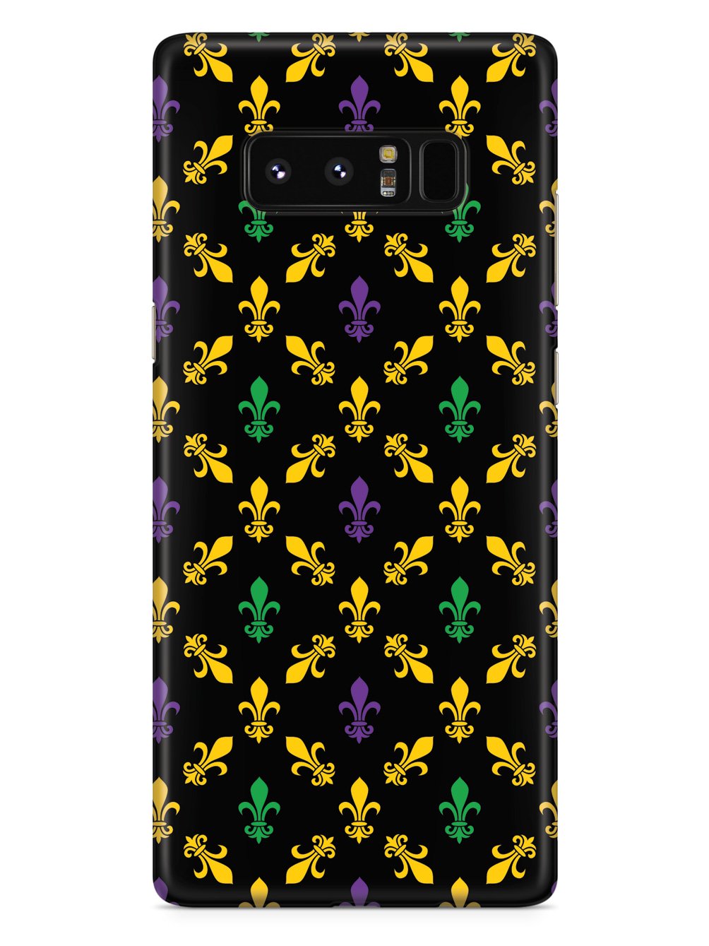 French Leaf - Mardi Gras Pattern - Black Case