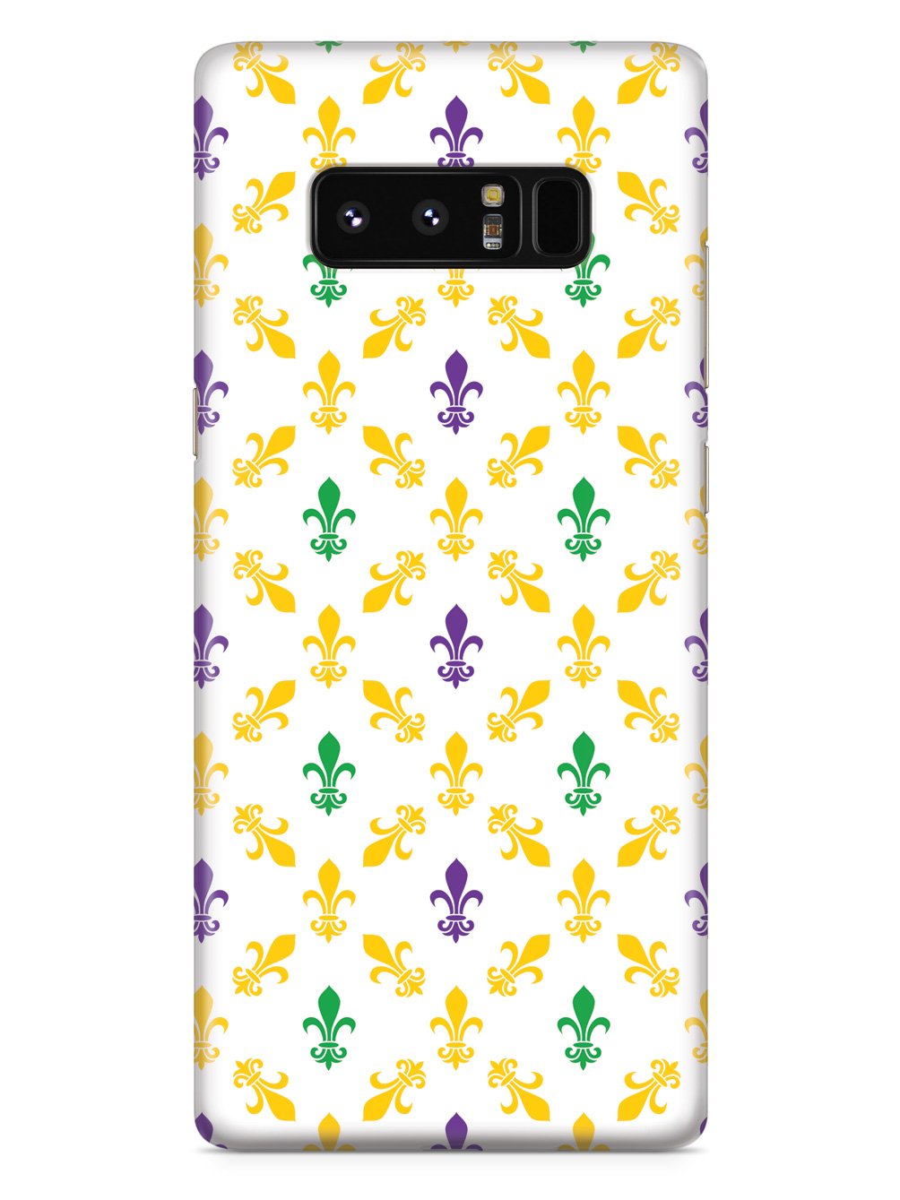 French Leaf - Mardi Gras Pattern - White Case