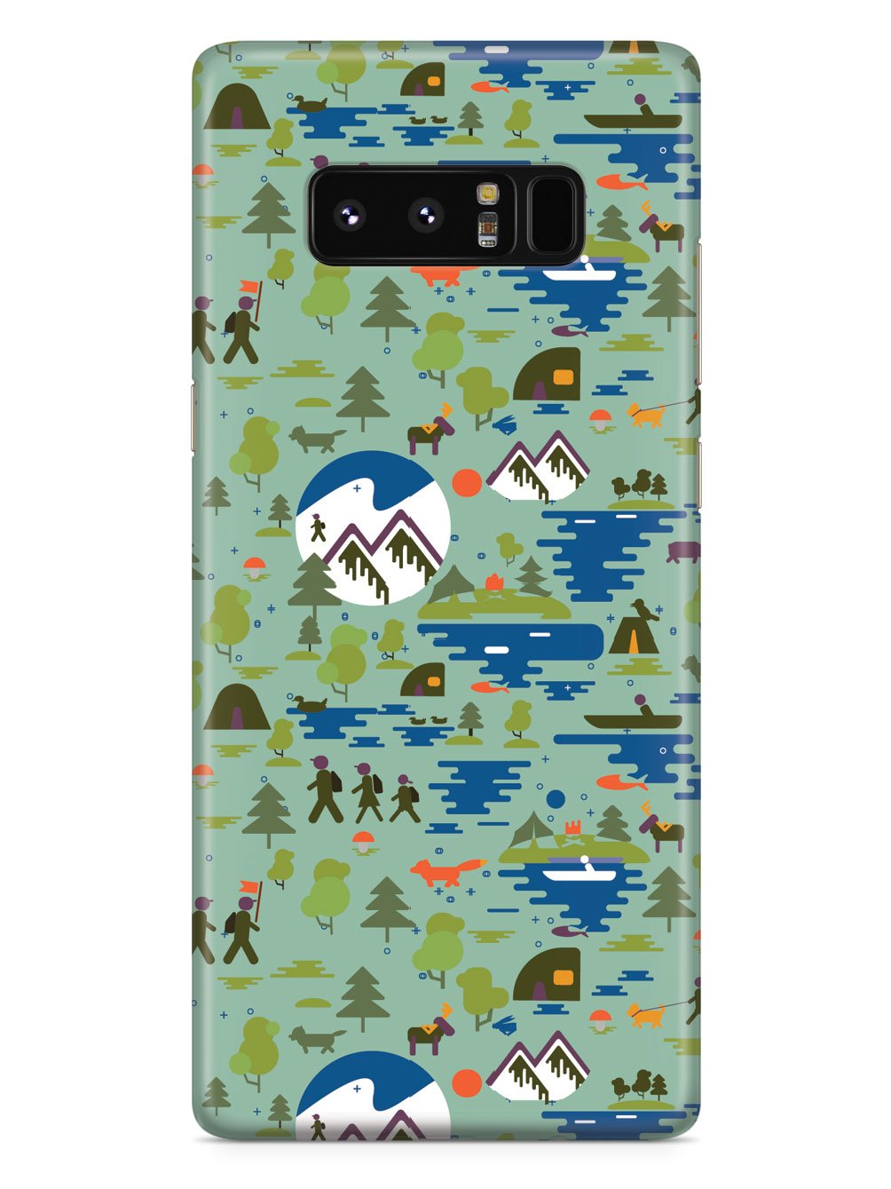 Camping Nature Pattern - Black Case
