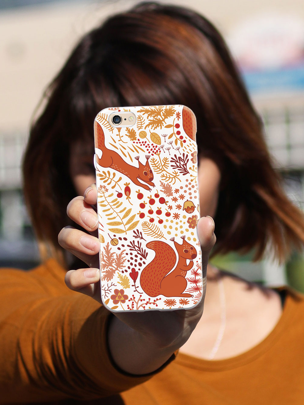 Squirrel Fall Pattern - White Case