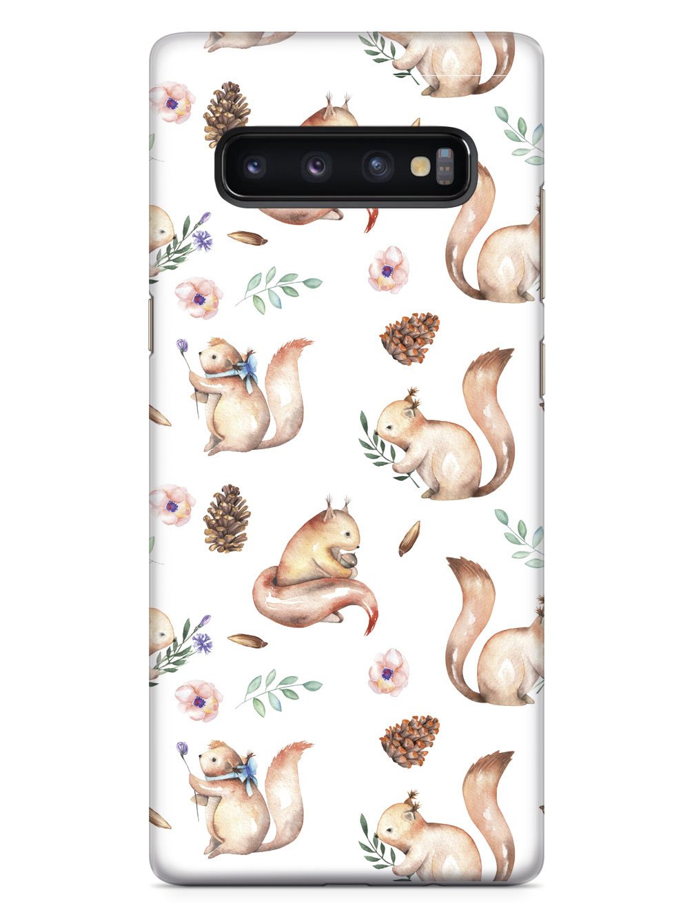 Squirrel Watercolor Pattern - White Case