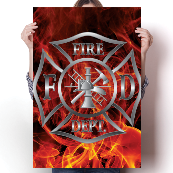 Firefighter Badge Firemen Poster