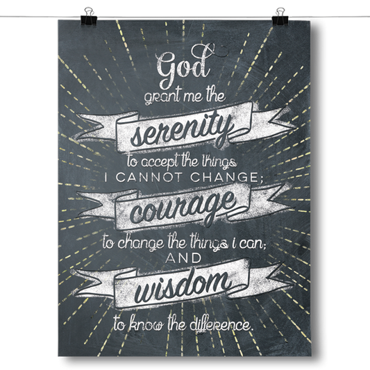 Serenity Prayer - Chalk Background Poster