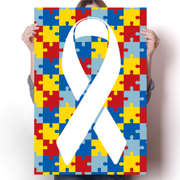 Autism Awareness Puzzle Pieces Poster
