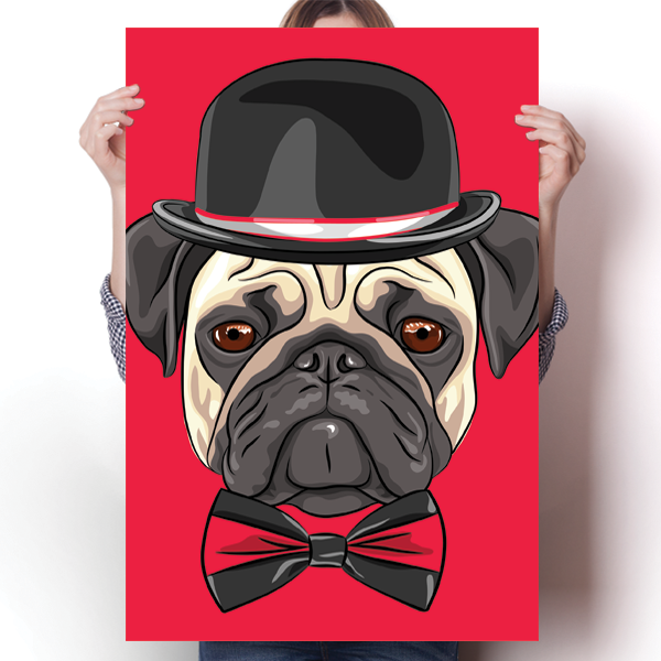 Mr. Pug Cool Dog Poster