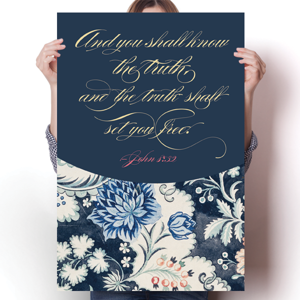 John 8:32 Bible Verse Poster