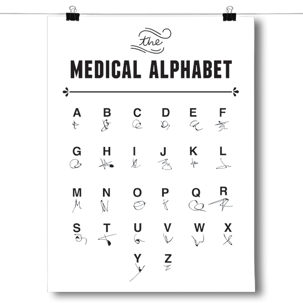 The Medical Alphabet - Doctor's Writing Poster – Inspired Silver