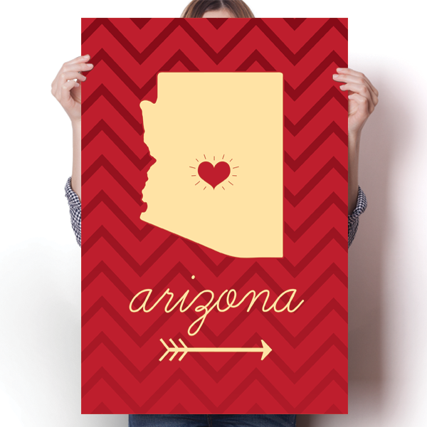 Arizona State Chevron Pattern Poster