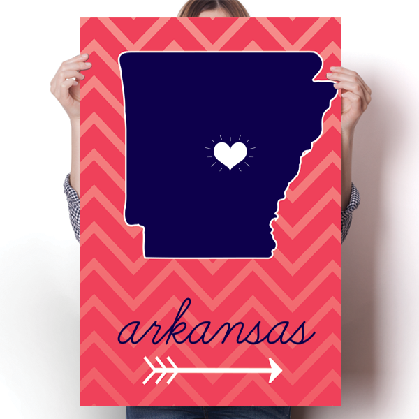 Arkansas State Chevron Pattern Poster