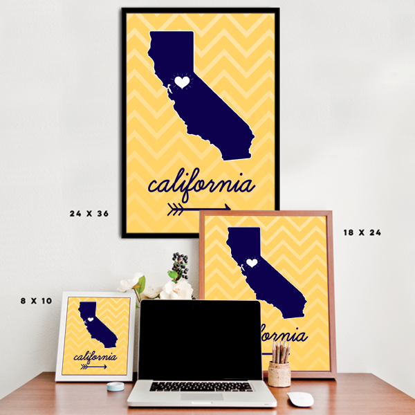 California State Chevron Pattern Poster