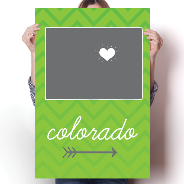 Colorado State Chevron Pattern Poster