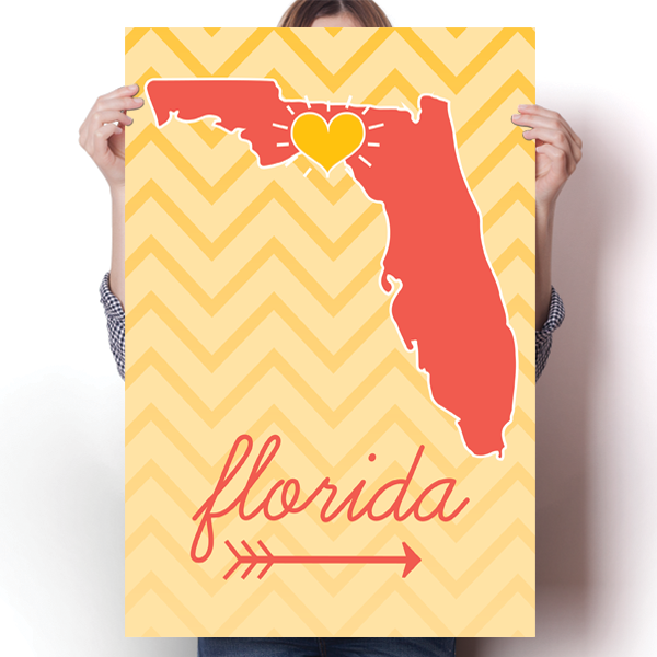 Florida State Chevron Pattern Poster