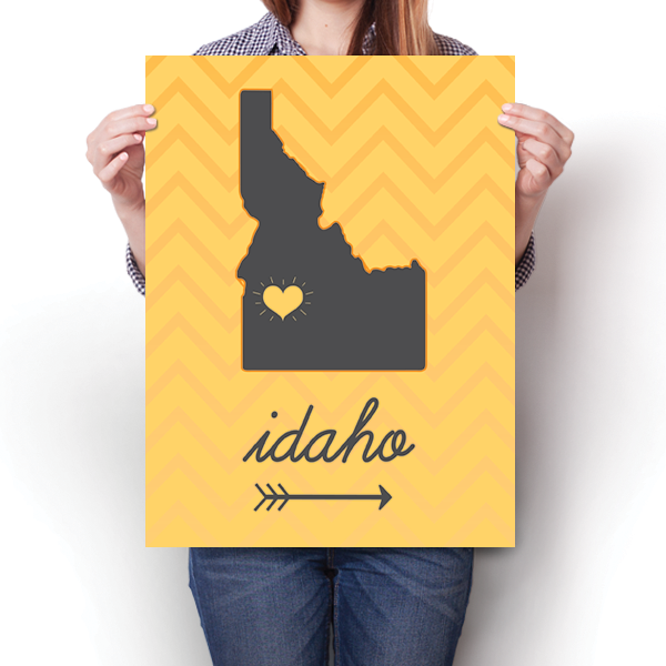 Idaho State Chevron Pattern Poster