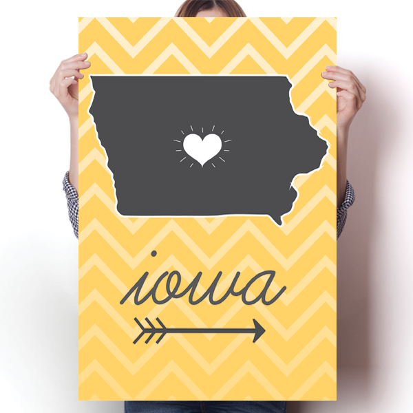 Iowa State Chevron Pattern Poster