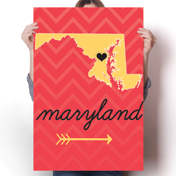 Maryland State Chevron Pattern Poster