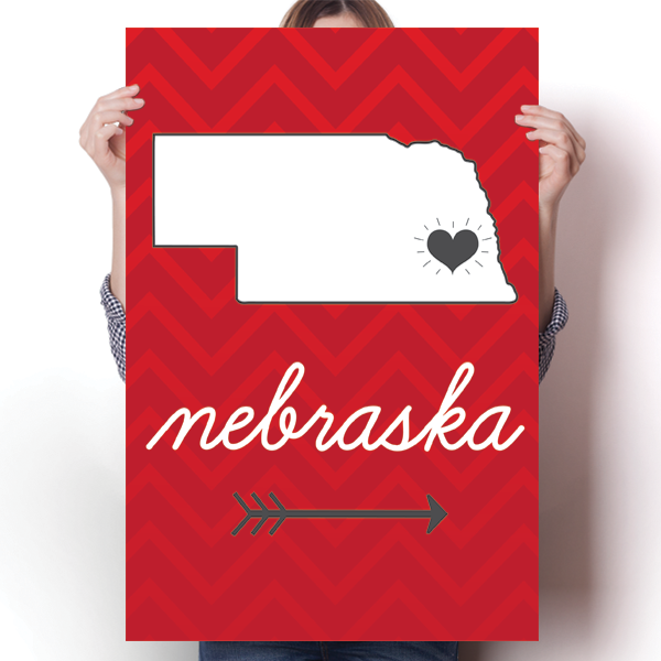 Nebraska State Chevron Pattern Poster