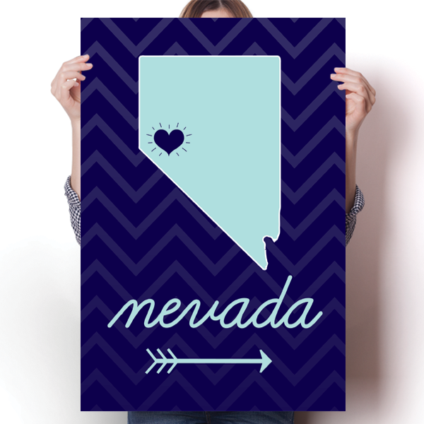 Nevada State Chevron Pattern Poster