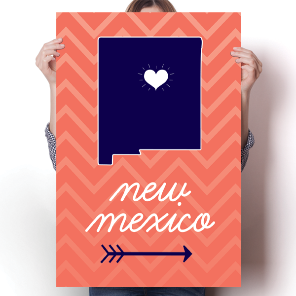 New Mexico State Chevron Pattern Poster