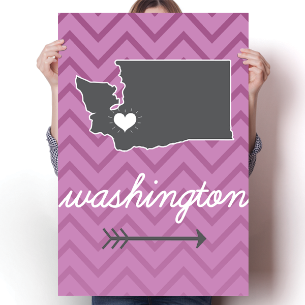 Washington State Chevron Pattern Poster