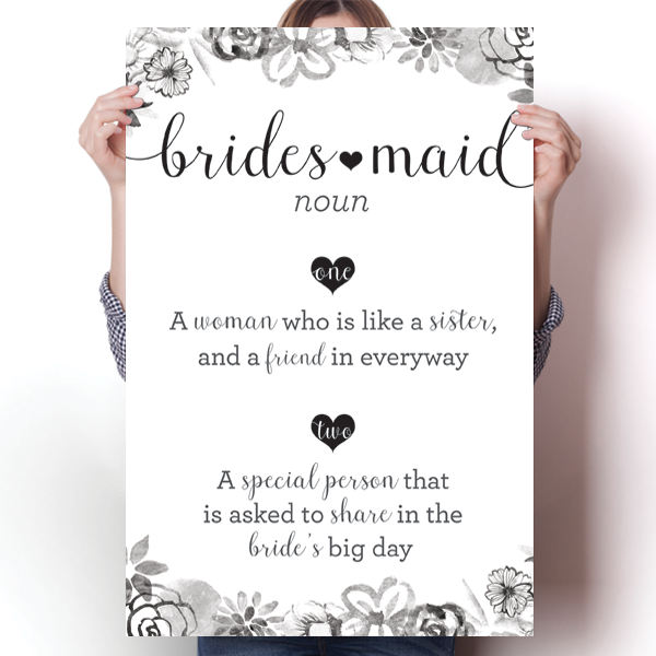 Definition of Bridesmaid Poster
