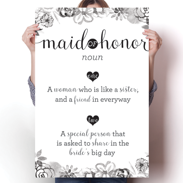 Definition of Maid of Honor Poster