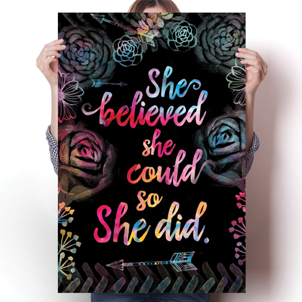 So She Did - Black Poster