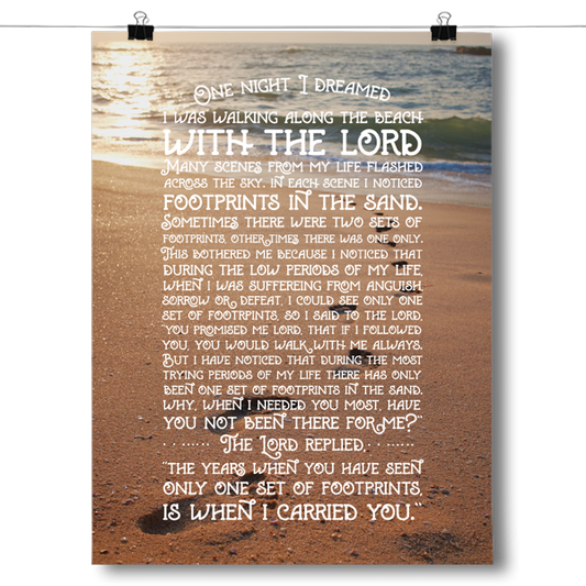 Footprints In The Sand Poster