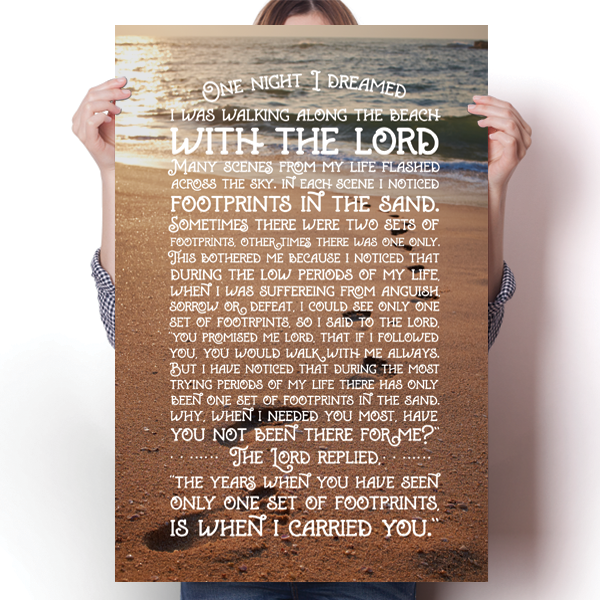 Footprints In The Sand Poster
