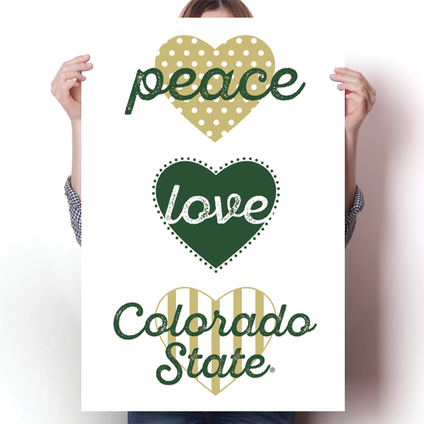 Peace, Love, Colorado State - NCAA Poster