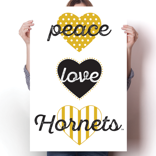 Peace, Love, Hornets (Alabama State) - NCAA Poster