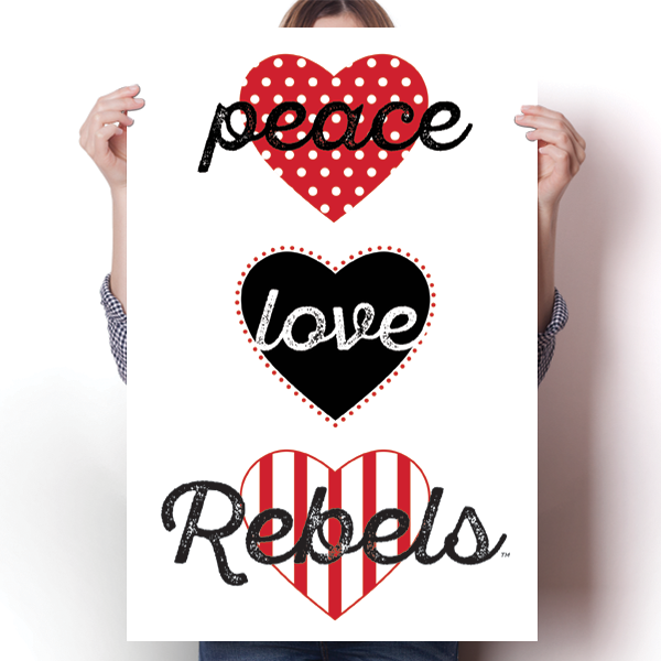 Peace, Love, Rebels (UNLV) - NCAA Poster