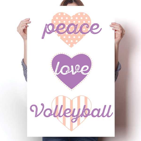 Peace, Love, Volleyball Poster