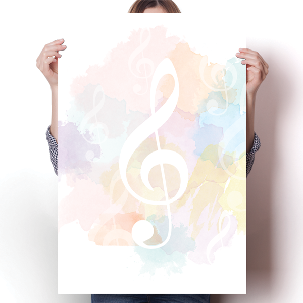 Treble Clef - Watercolor Poster