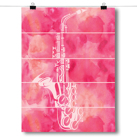 Abstract Saxophone - Watercolor Poster