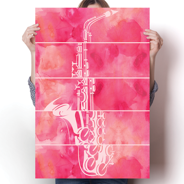 Abstract Saxophone - Watercolor Poster