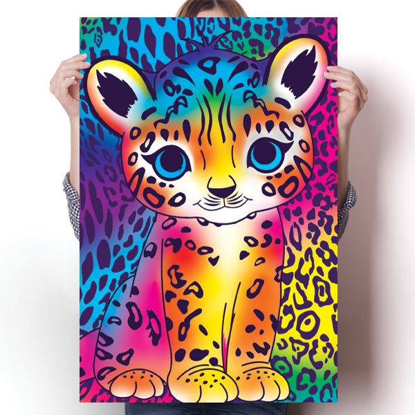 Bright and Colorful Leopard Poster