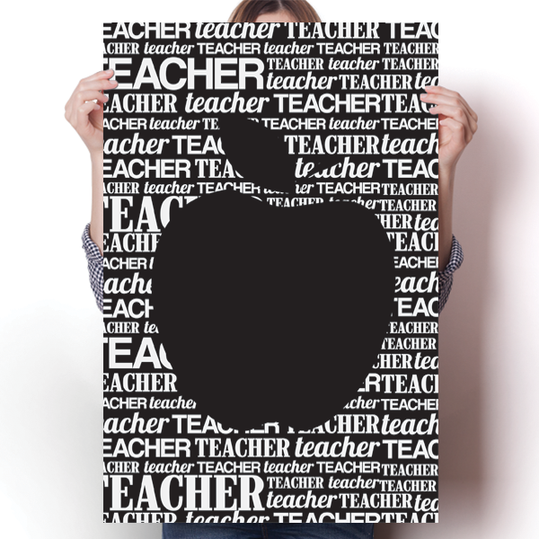 Apple Silhouette - Black Poster
