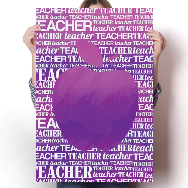 Apple Silhouette - Purple Watercolor Poster